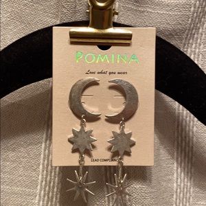 Silver Moon and Star Earrings